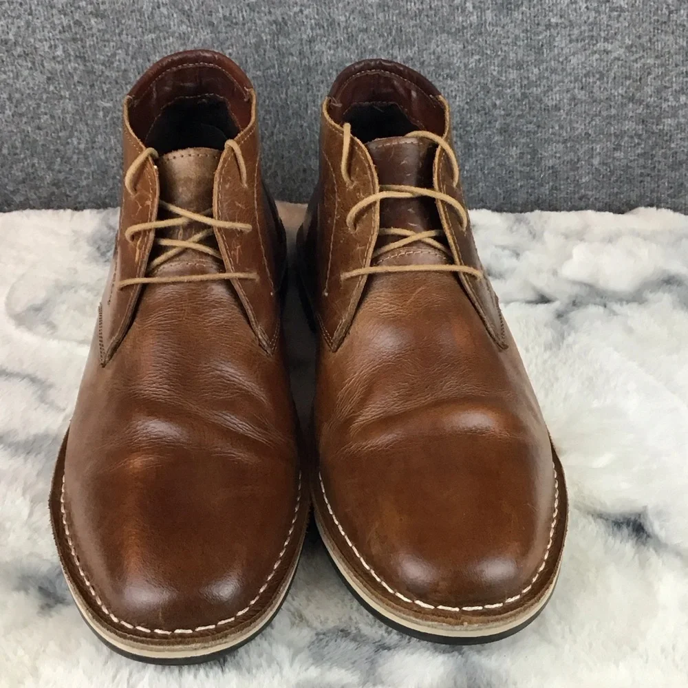 Steve Madden Harken Men's Brown Leather Chukka Boots Size 11.5 - Picture 4 of 11
